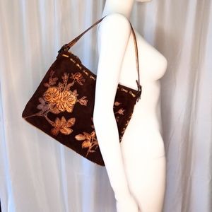 Beautiful Vintage Isabella Fiore suede and leather pocketbook